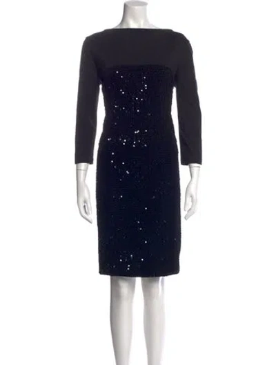 Pre-owned Annette Görtz Bateau Neckline Knee-length Dress In Black
