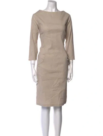 Pre-owned Annette Görtz Bateau Neckline Knee-length Dress In Gray