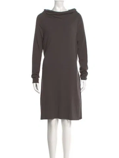 Pre-owned Annette Görtz Cowl Neck Knee-length Dress In Gray