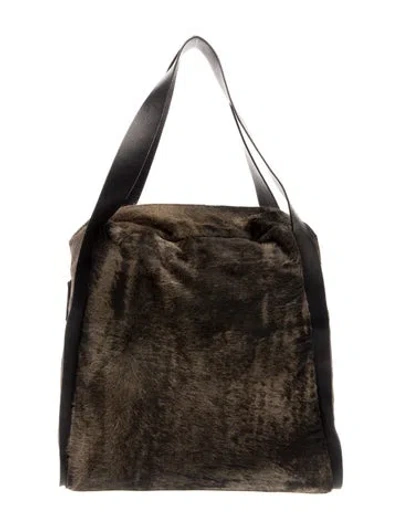 Pre-owned Annette Görtz Fur Messenger Bag In Brown