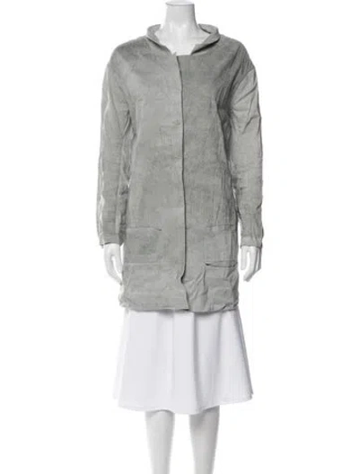Pre-owned Annette Görtz Linen Coat In Gray