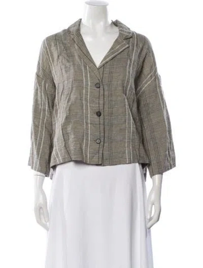 Pre-owned Annette Görtz Linen Striped Jacket In Neutral