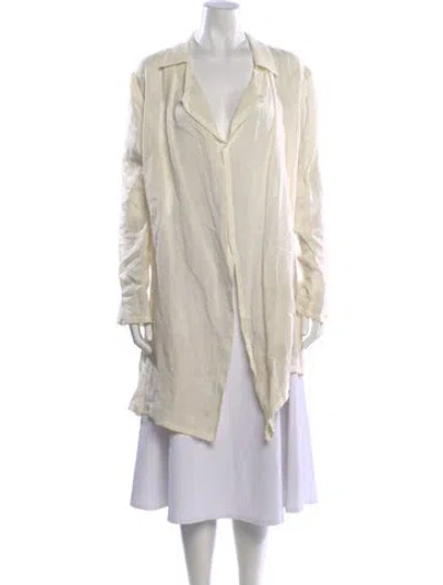 Pre-owned Annette Görtz Linen V-neck Tunic In White