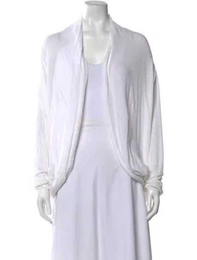 Pre-owned Annette Görtz Open Front Sweater In White