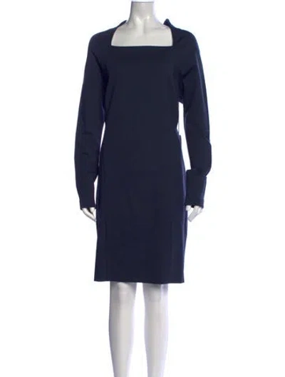 Pre-owned Annette Görtz Square Neckline Knee-length Dress W/ Tags In Blue