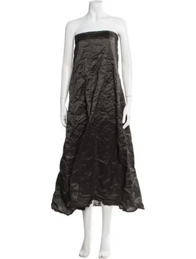 Pre-owned Annette Görtz Strapless Midi Length Dress In Brown