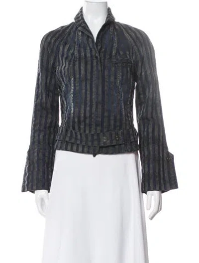 Pre-owned Annette Görtz Striped Jacket In Gray
