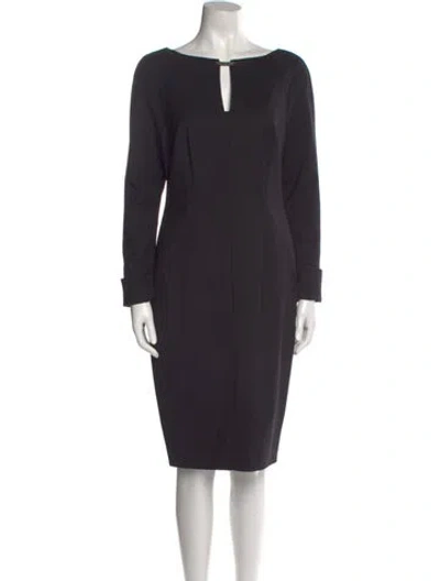 Pre-owned Annette Görtz Virgin Wool Knee-length Dress In Black