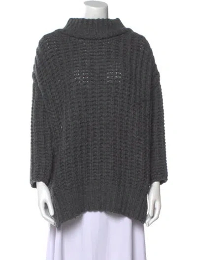 Pre-owned Annette Görtz Virgin Wool Turtleneck Sweater In Gray
