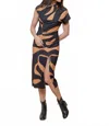 Anni Kuan Sakura Midi Dress In Camel Mix In Black