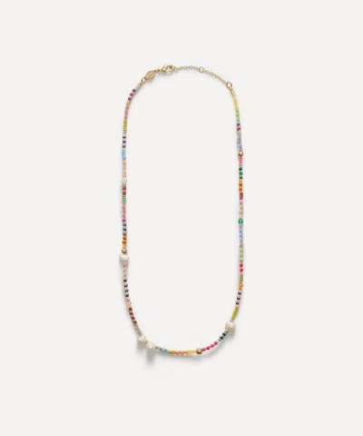 Anni Lu 18ct Gold-plated Bikini Bead Necklace In Black