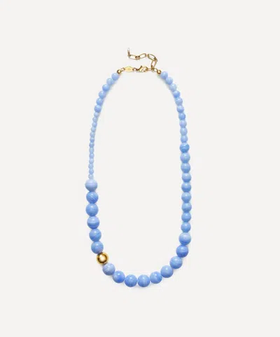 Anni Lu 18ct Gold-plated Float Beaded Necklace In Blue