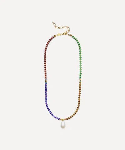 Anni Lu 18ct Gold-plated Magic Moments Beaded Pearl Drop Necklace In Multi