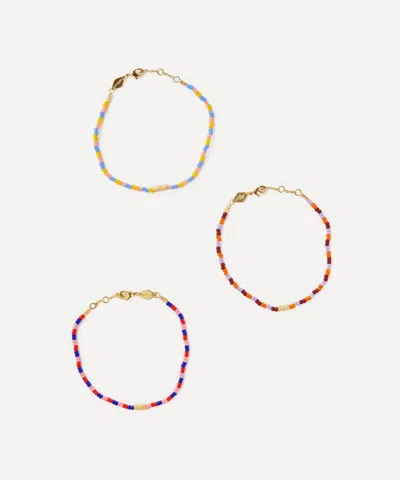 Anni Lu 18ct Gold-plated Paradiso Lemon Lobster And Paradiso Cherry Candy Bracelet Set Of Two