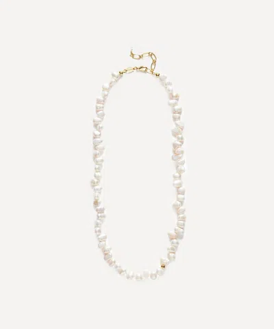 Anni Lu 18ct Gold-plated Pearly Drop Necklace In White