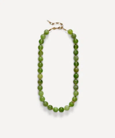 Anni Lu 18ct Gold-plated Ball Bead Necklace In Green