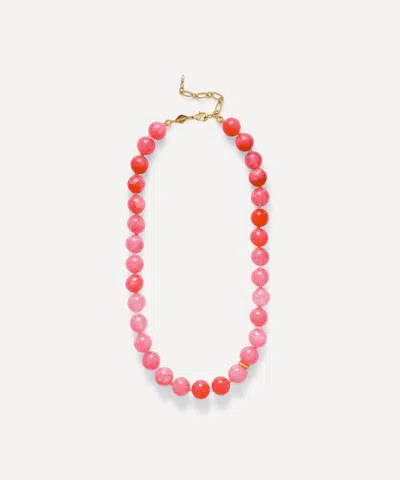 Anni Lu 18ct Gold-plated Ball Bead Necklace In Pink