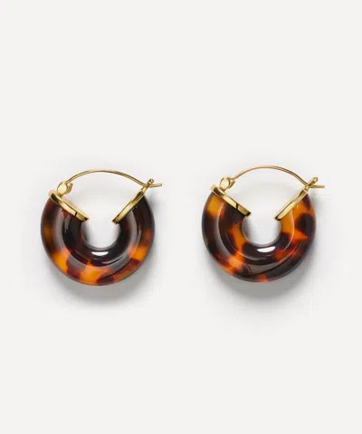 Anni Lu 18ct Gold-plated Big Swell Hoop Earrings In Brown