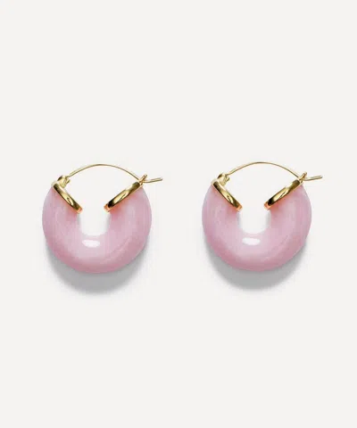 Anni Lu 18ct Gold-plated Big Swell Hoop Earrings In Light Pink