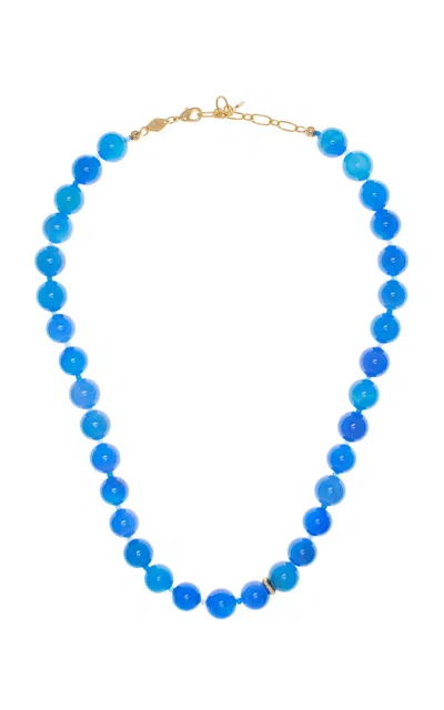 Anni Lu Ball 18k Gold-plated Pearl And Jade Necklace In Blue