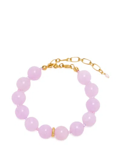Anni Lu Ball Beaded Chain Bracelet In Pink