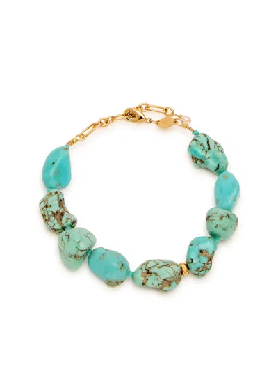 Anni Lu Beach Cocktail Beaded Turquoise Bracelet In Blue