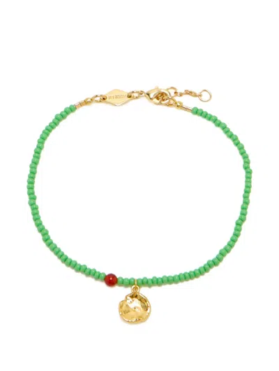 Anni Lu Beaded Charm Bracelet In Green