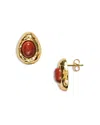 Anni Lu Cherry On Top Red Jasper Stud Earrings In Gold
