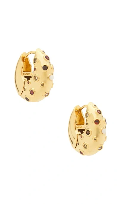 Anni Lu Crystal Bay Hoop In Gold