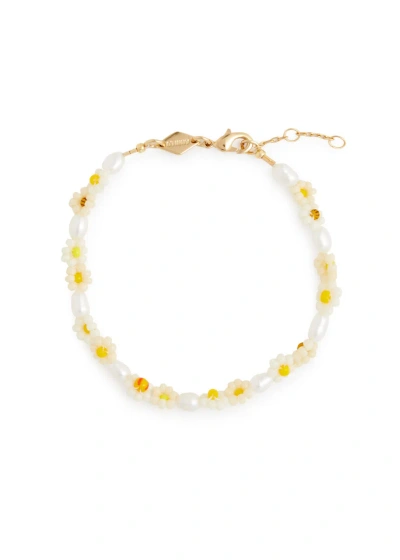 Anni Lu Daisy 18kt Gold-plated Beaded Bracelet In Yellow