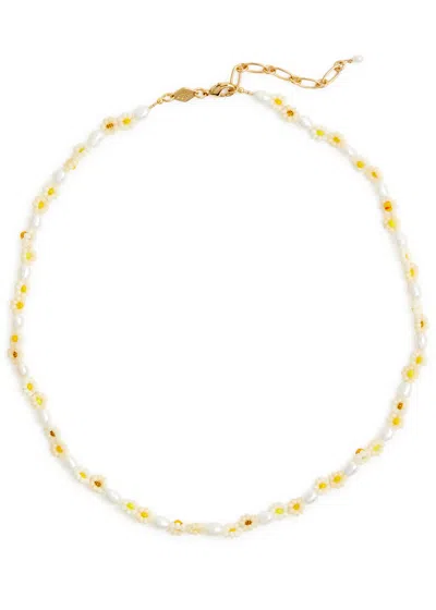 Anni Lu Daisy Flower 18kt Gold-plated Beaded Necklace