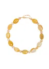 Anni Lu Desert Dreamer 18kt Gold-plated Beaded Necklace In Orange