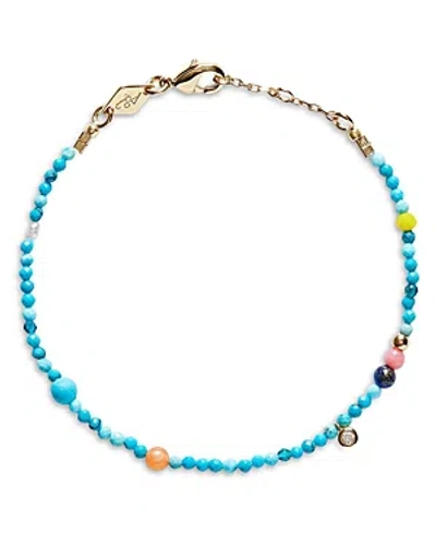 Anni Lu Dotty Multi Gemstone Beaded Bracelet In Blue