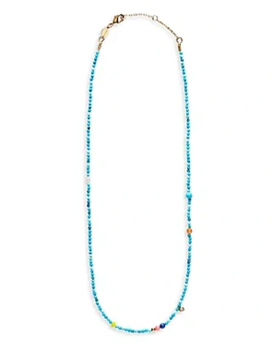 Anni Lu Dotty Multi Gemstone Beaded Necklace, 15.75-17.32 In Blue/multi