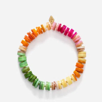 Anni Lu Fantasy Glass Bead And Shell Bracelet In Multi