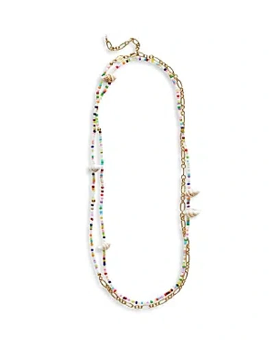 Anni Lu Fiesta Multicolor Bead, Cultured Freshwater Pearl & Shell Belly Chain. 24.19-37.4 In Multi/gold