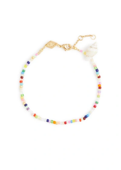 Anni Lu Fiesta Shell 18kt Gold-plated Beaded Bracelet In Multicoloured 1