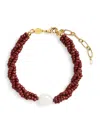 Anni Lu Gold-plated Beaded Rodeo Bracelet In Brown