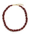 Anni Lu Gold-plated Beaded Rodeo Necklace In Red