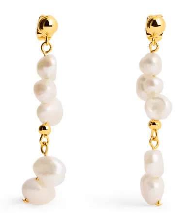 Anni Lu Gold-plated Pearly Drop Earrings In Neutral