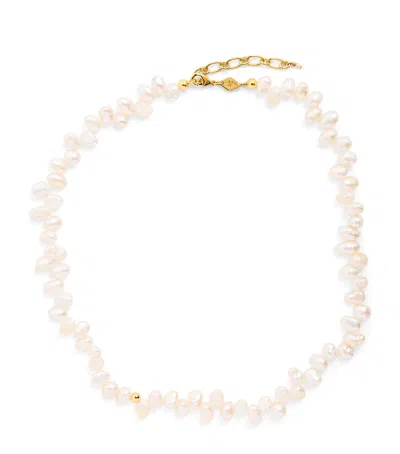 Anni Lu Gold-plated Pearly Drop Necklace