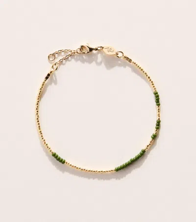 Anni Lu Gold-plated Beaded Asym Bracelet In Green