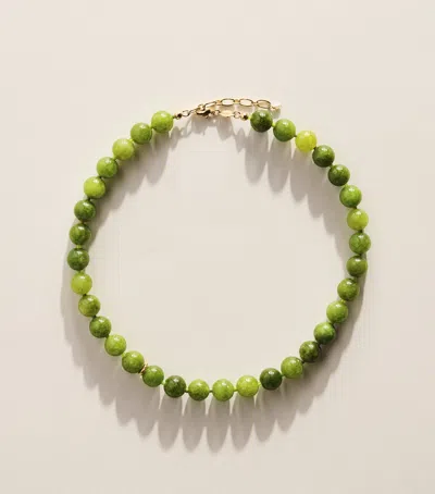 Anni Lu Gold-plated Beaded Ball Necklace In Green