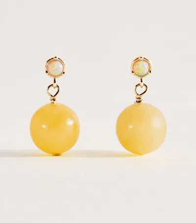 Anni Lu Gold-plated Beaded Ball Stud Earrings In Yellow