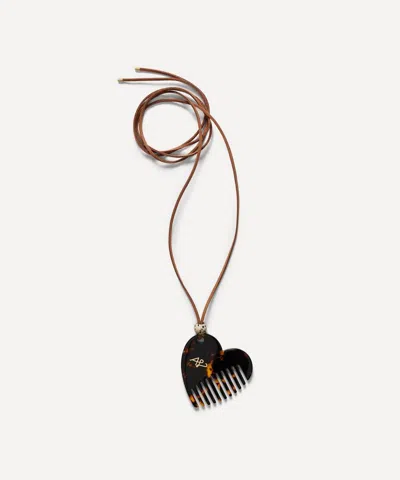 Anni Lu Heartcomber Pendant Necklace In Brown