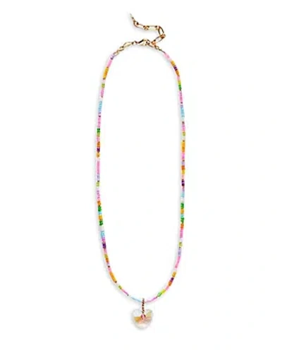 Anni Lu Hearty Eldorado Imitation Opal Heart Multicolor Beaded Pendant Necklace, 15.55-17.32