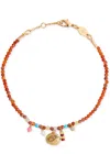 Anni Lu Maroon Harmony Beaded Charm Bracelet In Maroon
