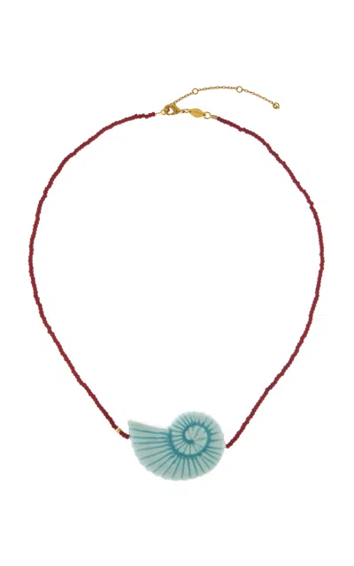Anni Lu Nautilus Necklace In Red