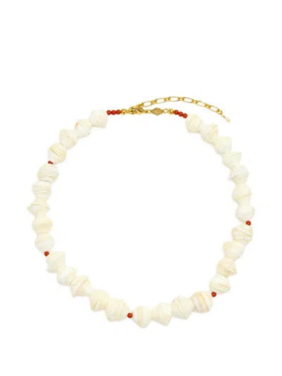 Anni Lu Beaded Chain Necklace In Neutral