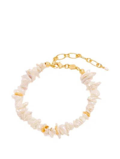 Anni Lu Pearl Chain Bracelet In White